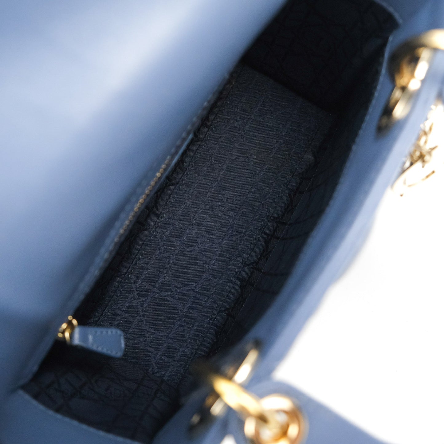 Christian Dior My ABCDior Lady Dior Blue Lambskin Gold Hardware