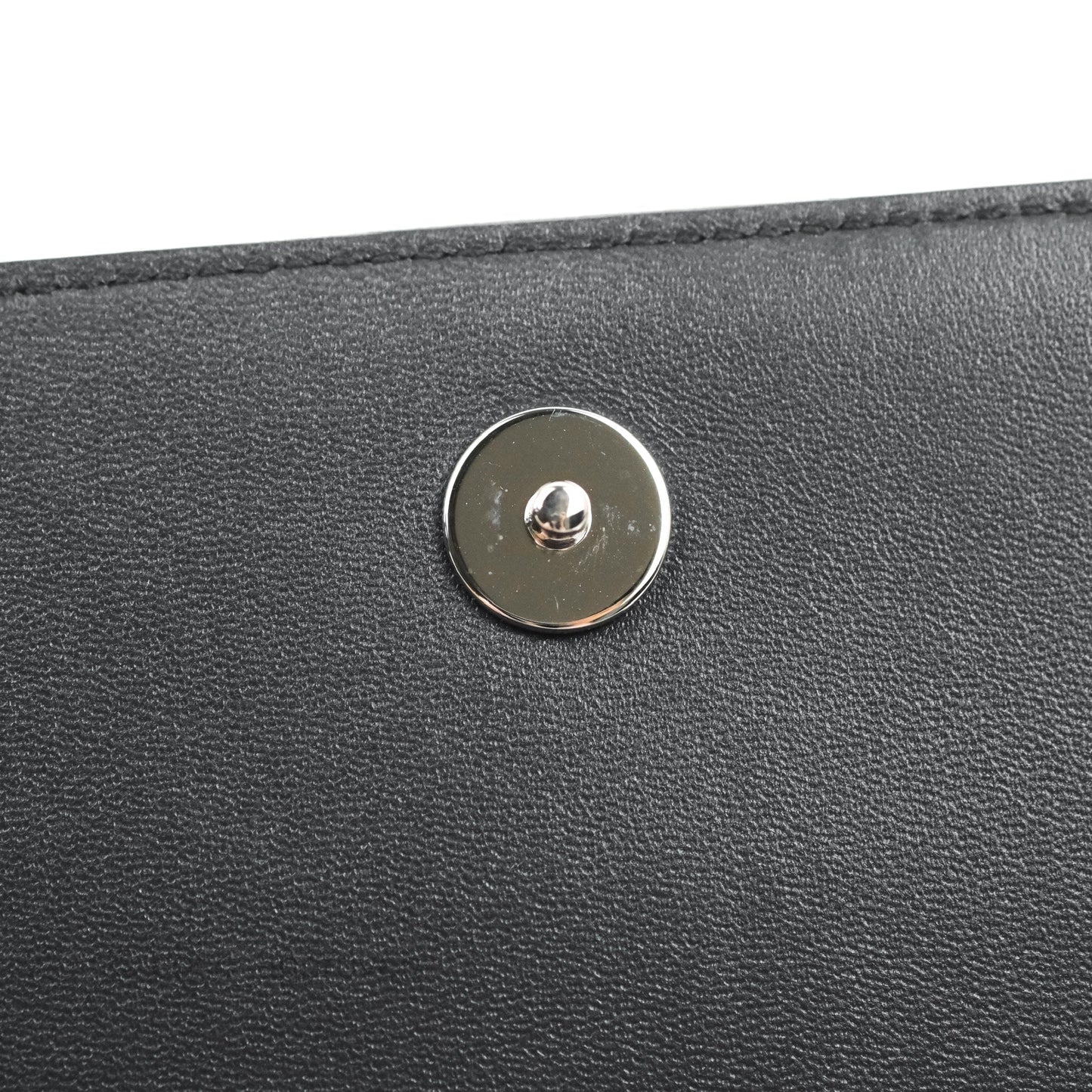 Christian Dior Diorama Wallet on Chain Metallic Distressed Calfskin Silver Hardware