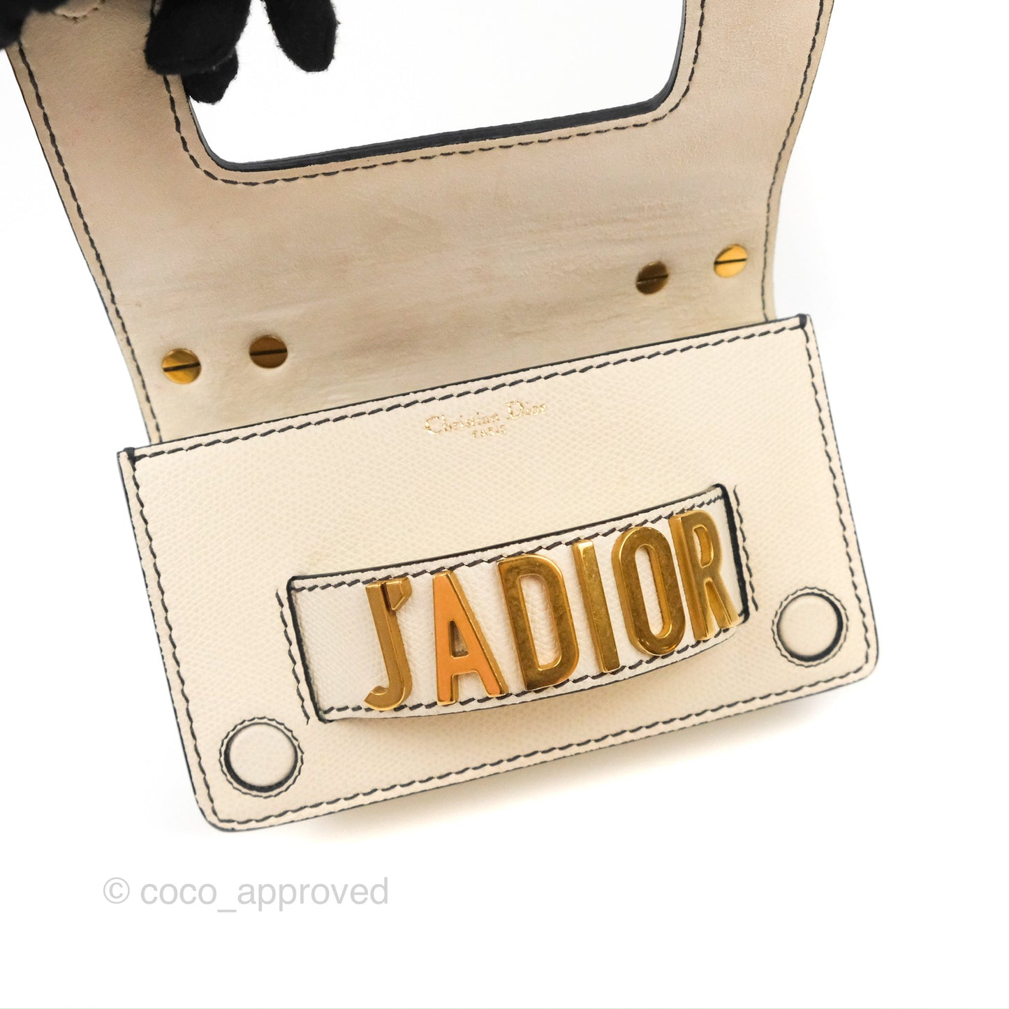 Christian Dior Mini J'Adior Chain Flap Bag White Grained Calfskin