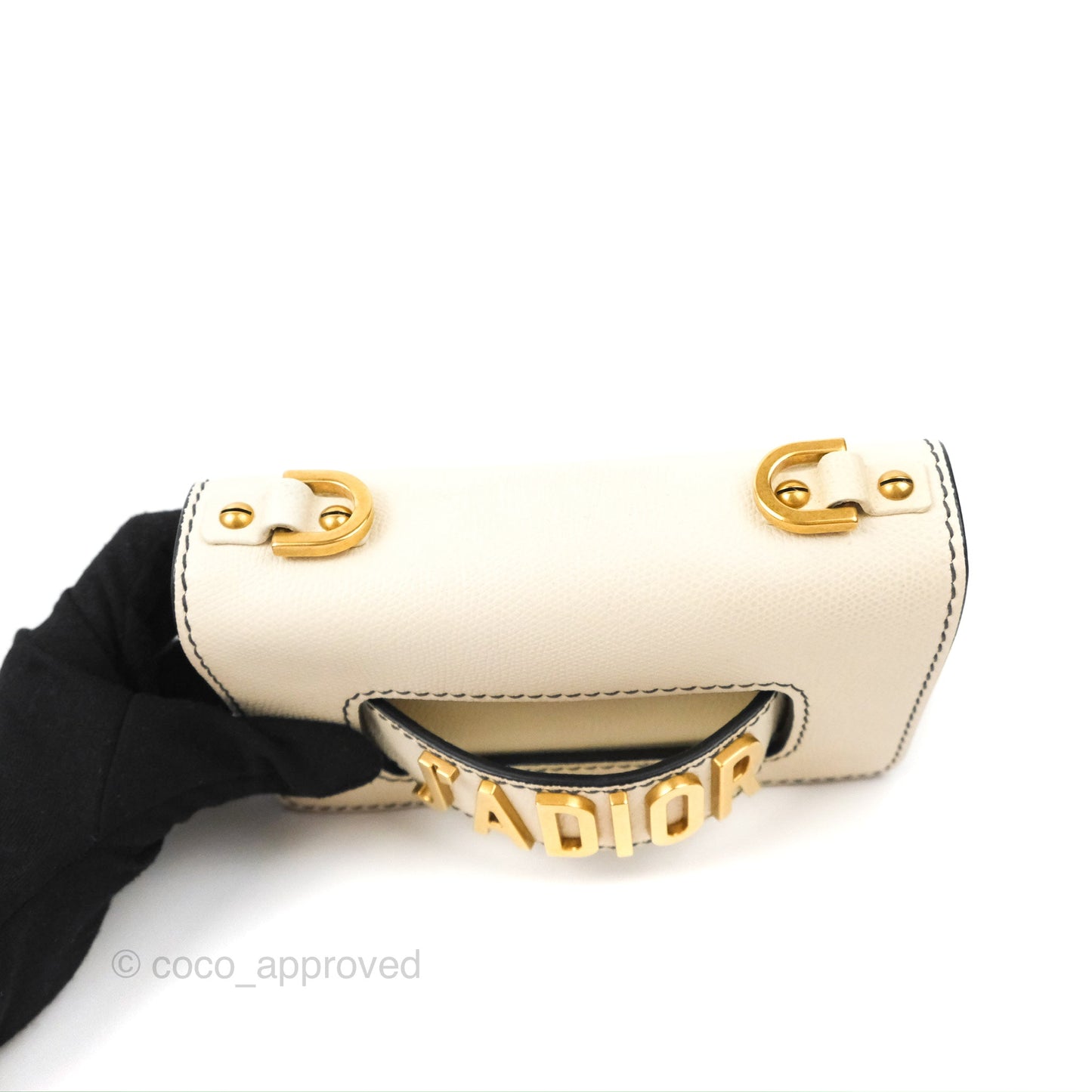 Christian Dior Mini J'Adior Chain Flap Bag White Grained Calfskin