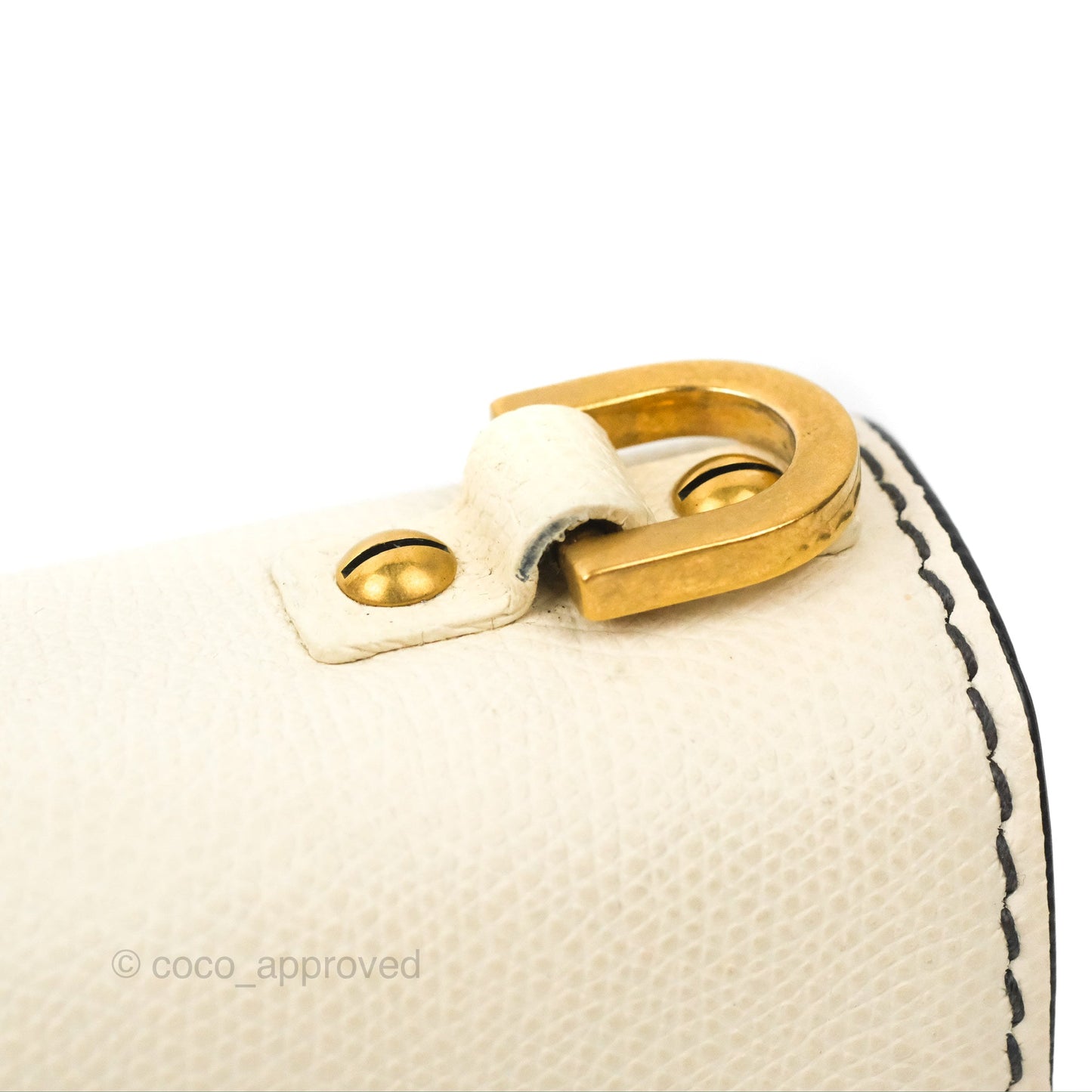 Christian Dior Mini J'Adior Chain Flap Bag White Grained Calfskin