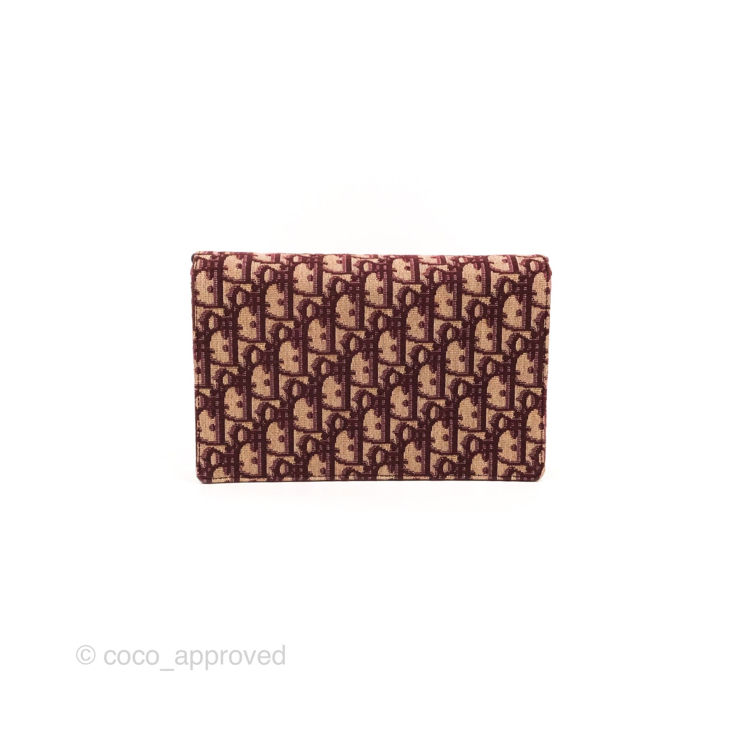 Christian Dior Saddle Chain Pouch Red Oblique Jacquard