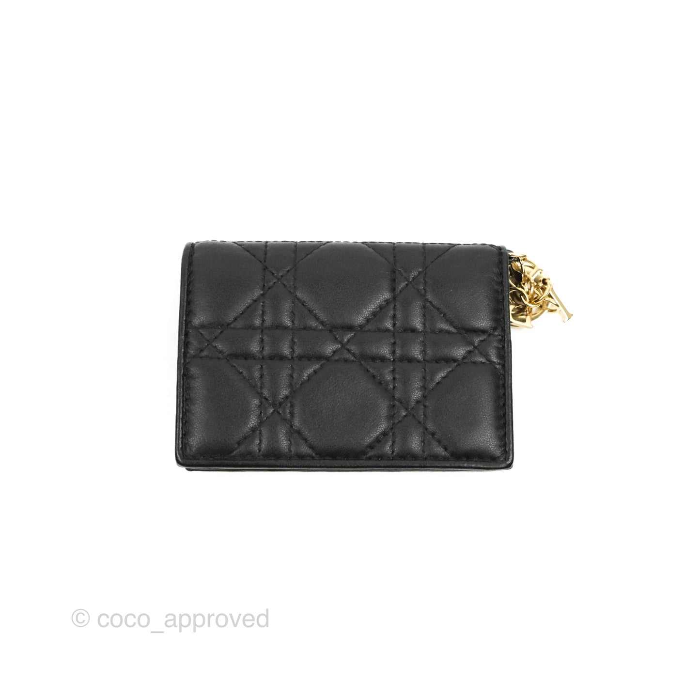 Dior Lady Dior Flap Card Holder Black Cannage Lambskin