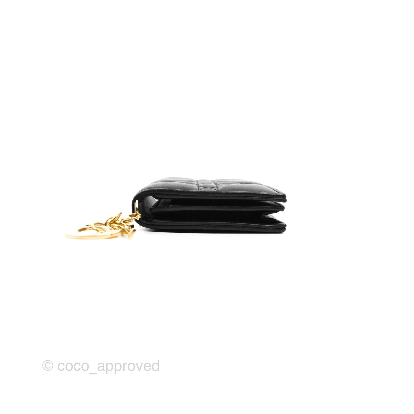 Dior Lady Dior Flap Card Holder Black Cannage Lambskin