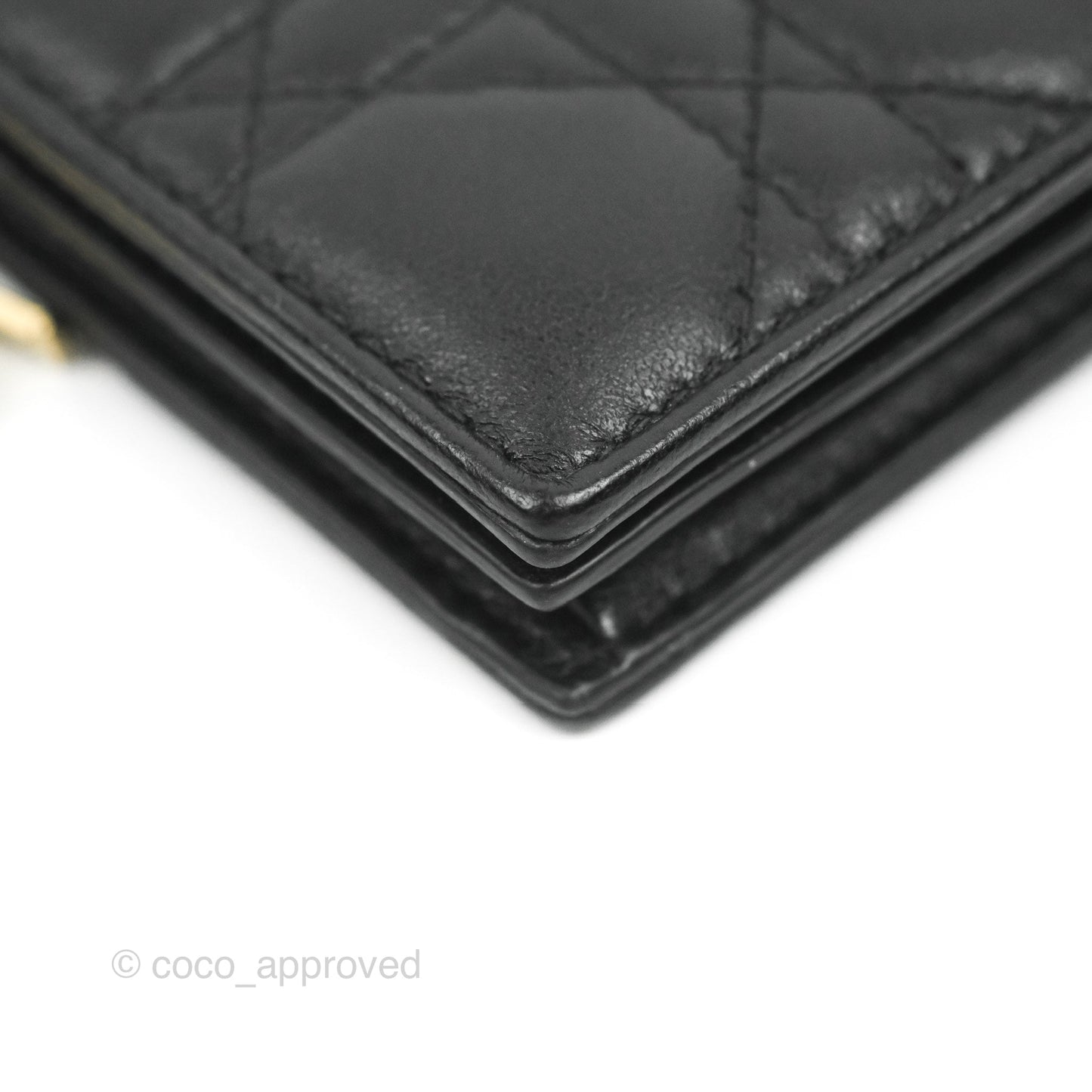 Dior Lady Dior Flap Card Holder Black Cannage Lambskin