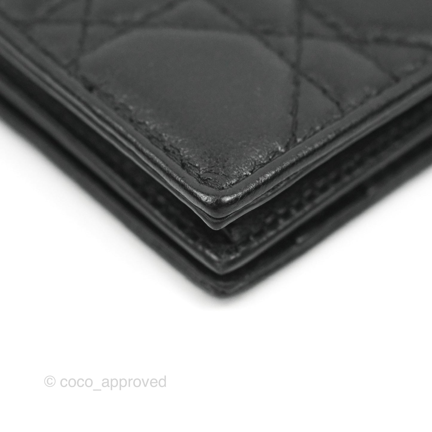 Dior Lady Dior Flap Card Holder Black Cannage Lambskin