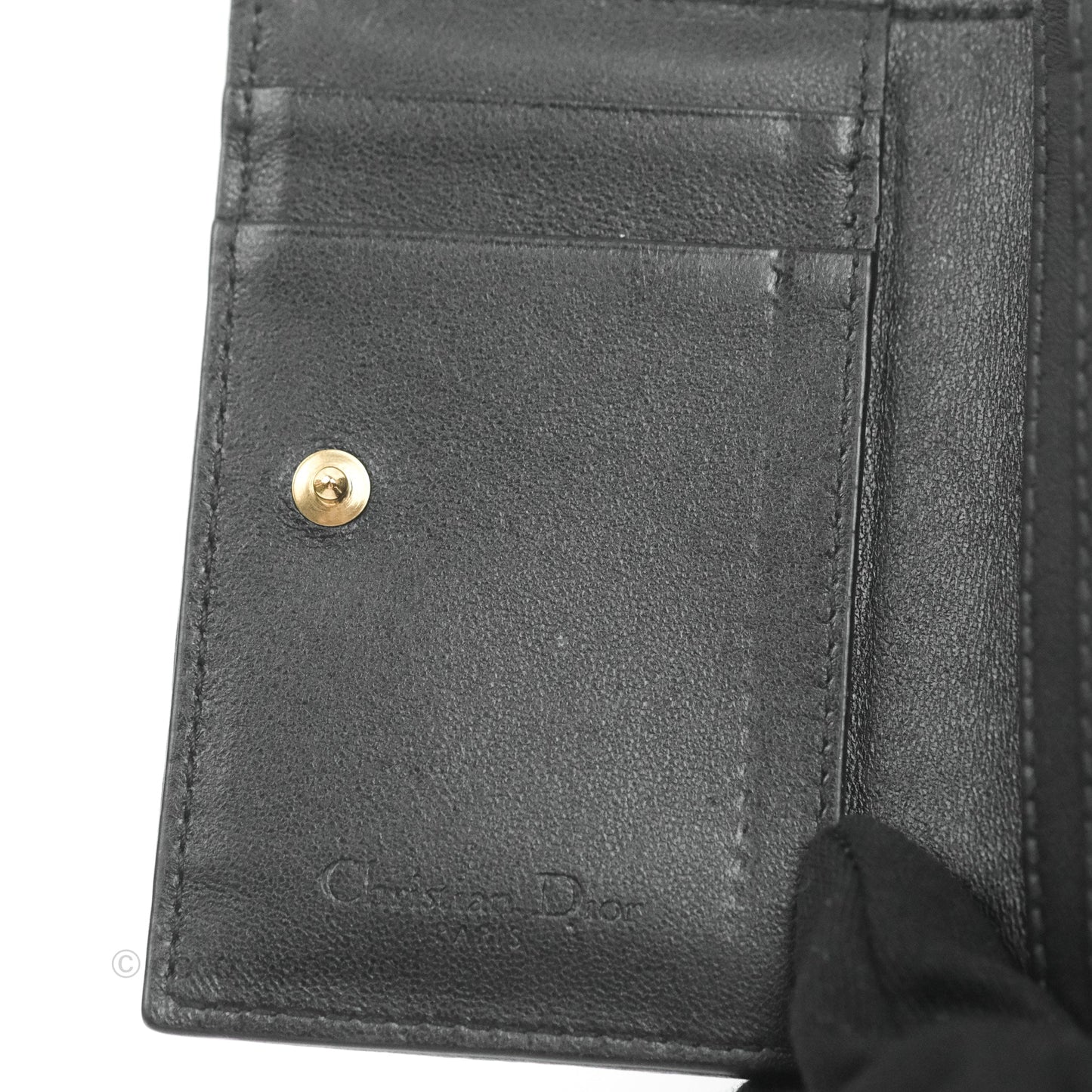 Dior Lady Dior Flap Card Holder Black Cannage Lambskin