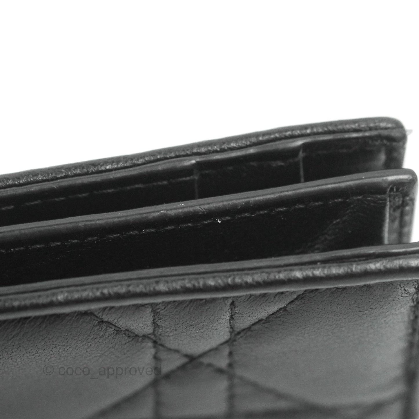 Dior Lady Dior Flap Card Holder Black Cannage Lambskin
