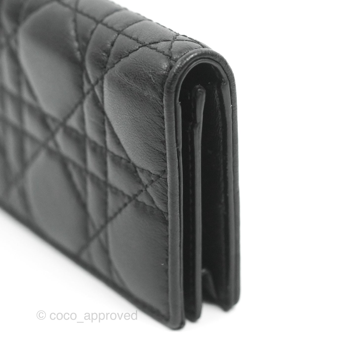 Dior Lady Dior Flap Card Holder Black Cannage Lambskin