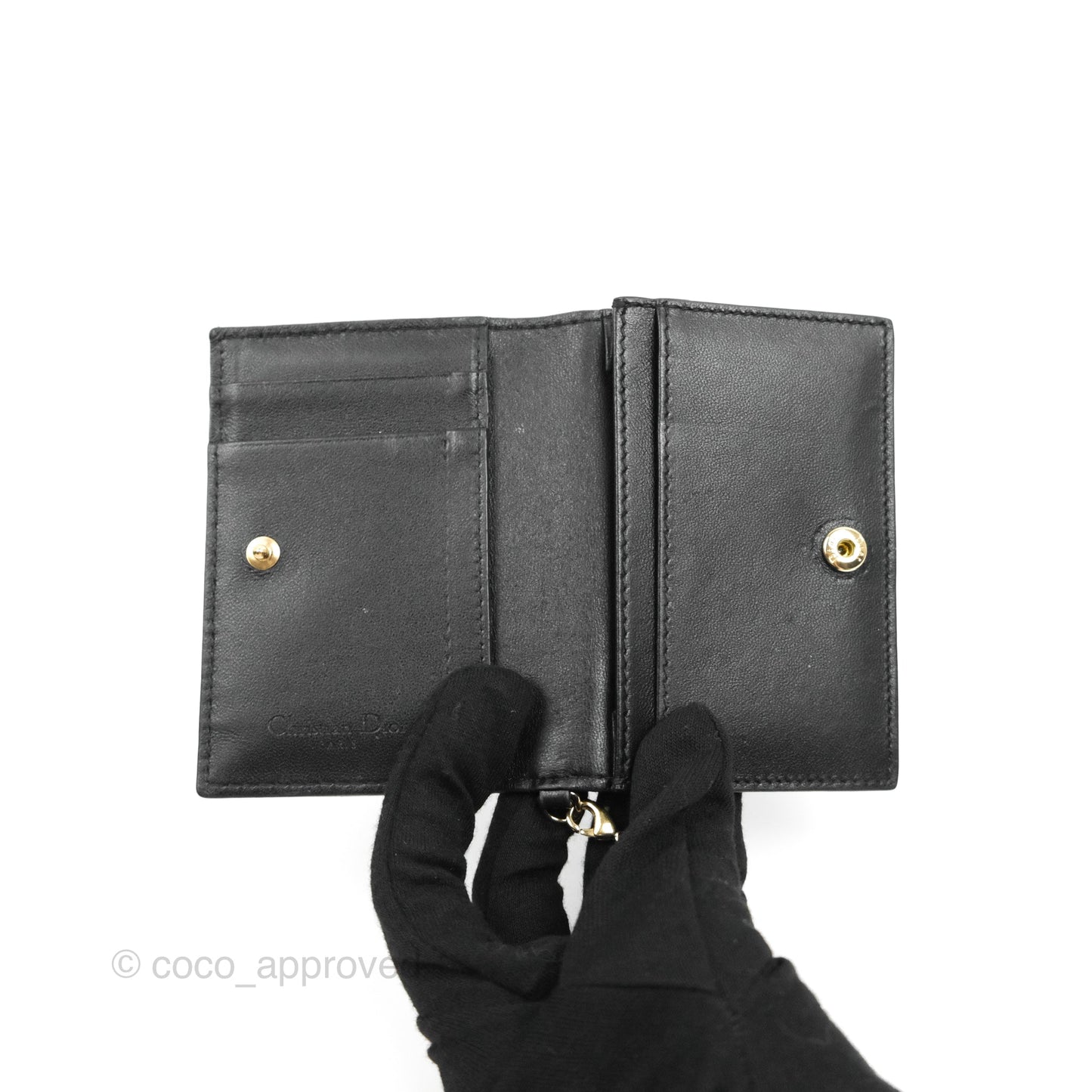 Dior Lady Dior Flap Card Holder Black Cannage Lambskin