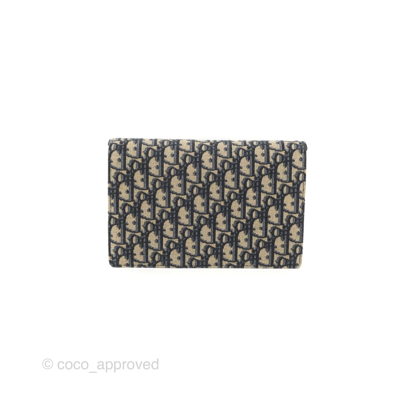 Christian Dior Saddle Chain Pouch Navy Oblique Jacquard