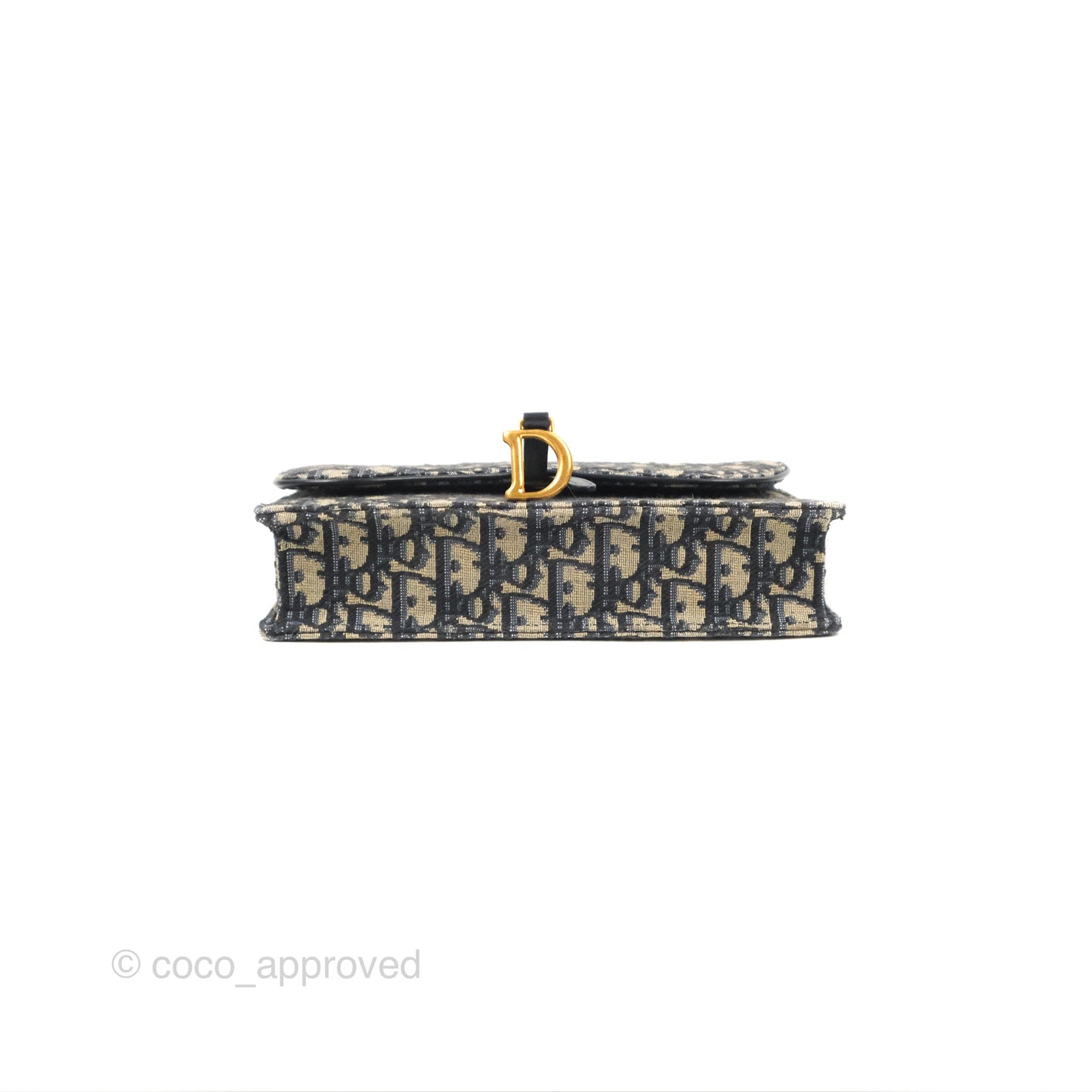 Christian Dior Saddle Chain Pouch Navy Oblique Jacquard