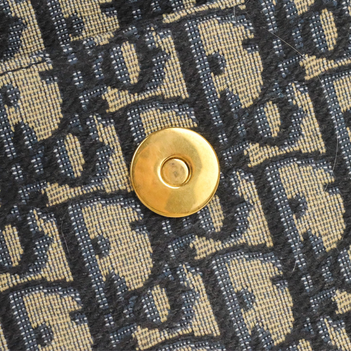 Christian Dior Saddle Chain Pouch Navy Oblique Jacquard