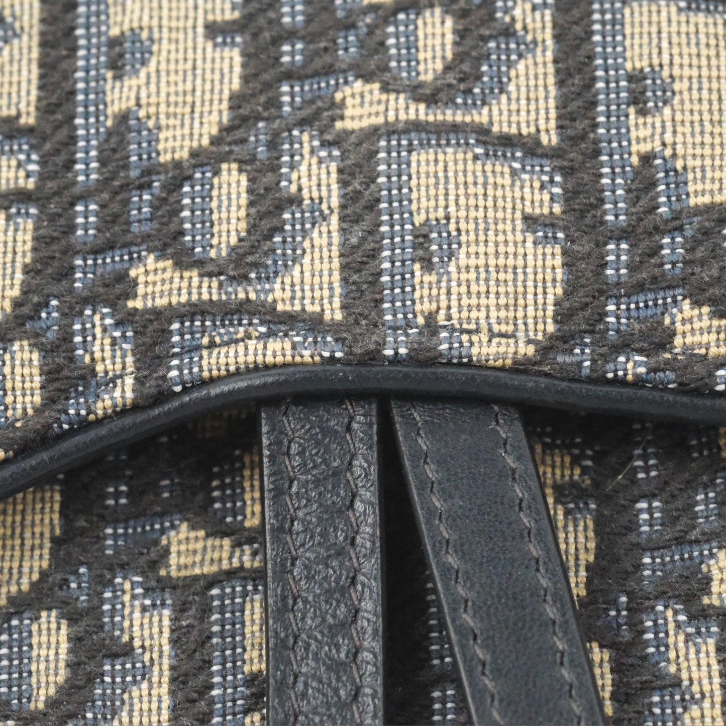 Christian Dior Saddle Chain Pouch Navy Oblique Jacquard