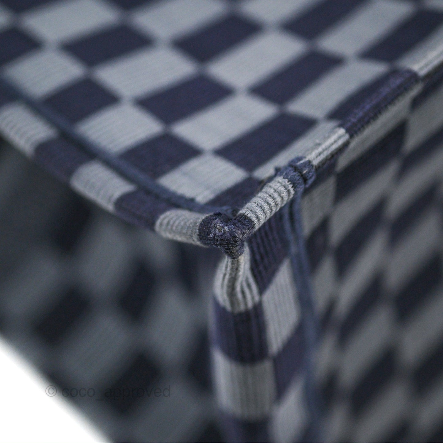 Dior Large Book Tote Checkered Navy