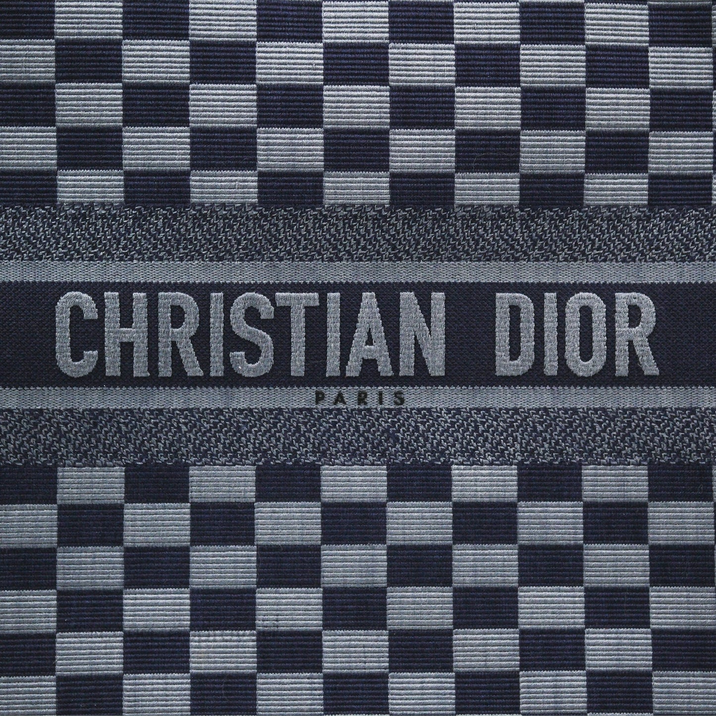 Dior Large Book Tote Checkered Navy