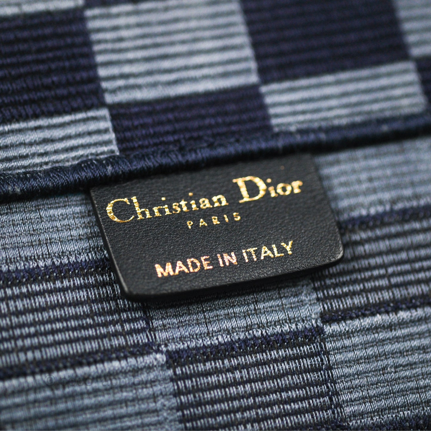 Dior Large Book Tote Checkered Navy