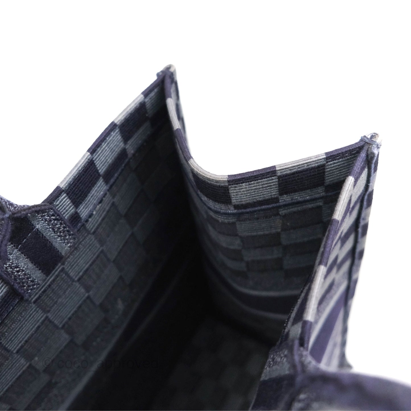 Dior Large Book Tote Checkered Navy