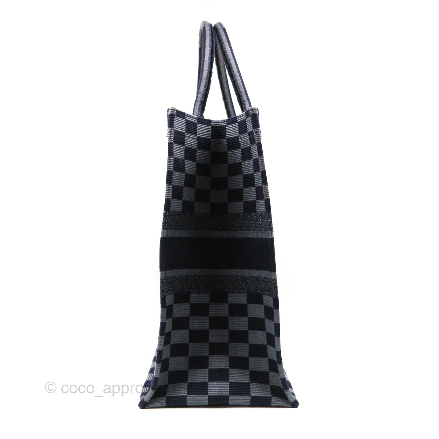 Dior Large Book Tote Checkered Navy