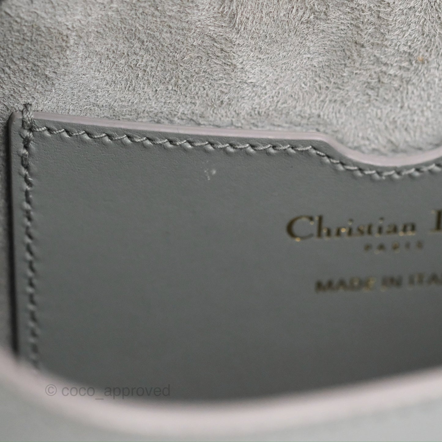 Christian Dior Medium Bobby Flap Stone Grey Box Calfskin