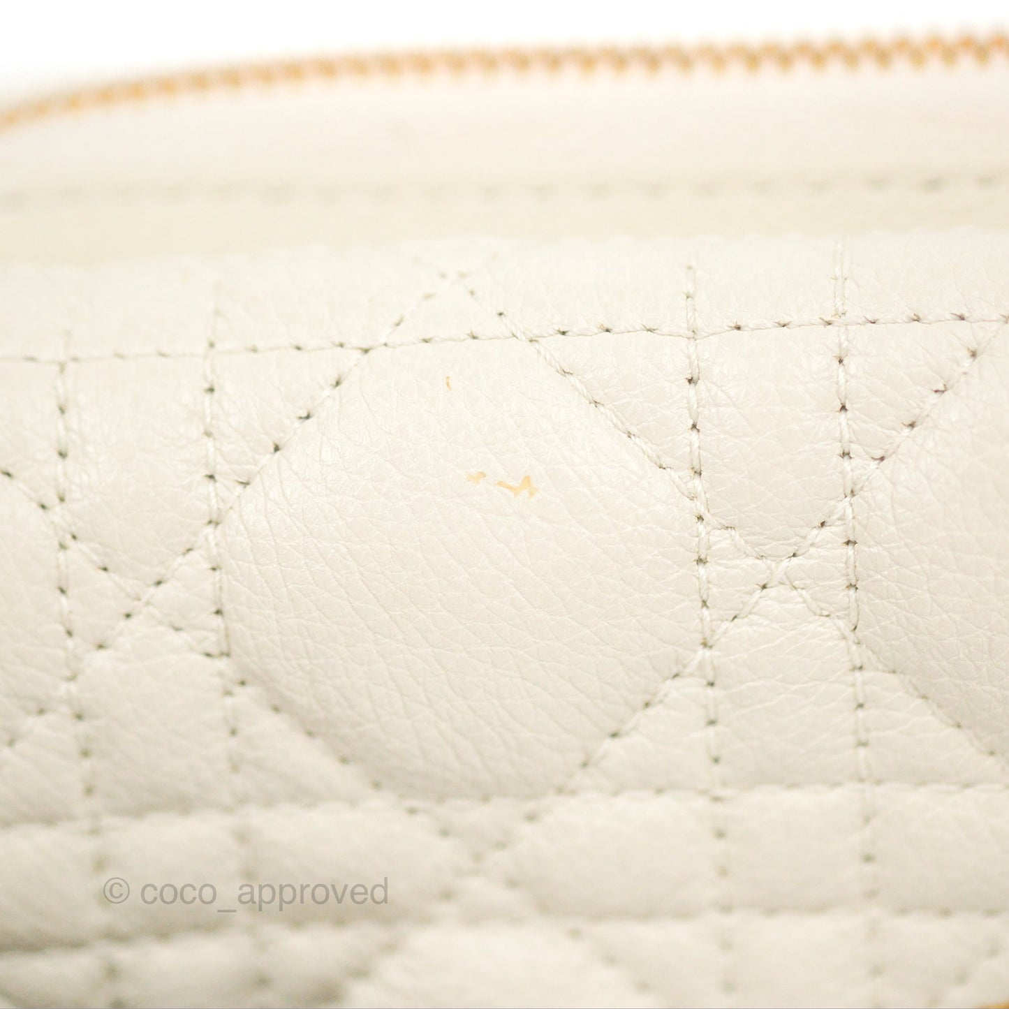 Dior Caro Pouch with Chain Latte Supple Cannage Calfskin