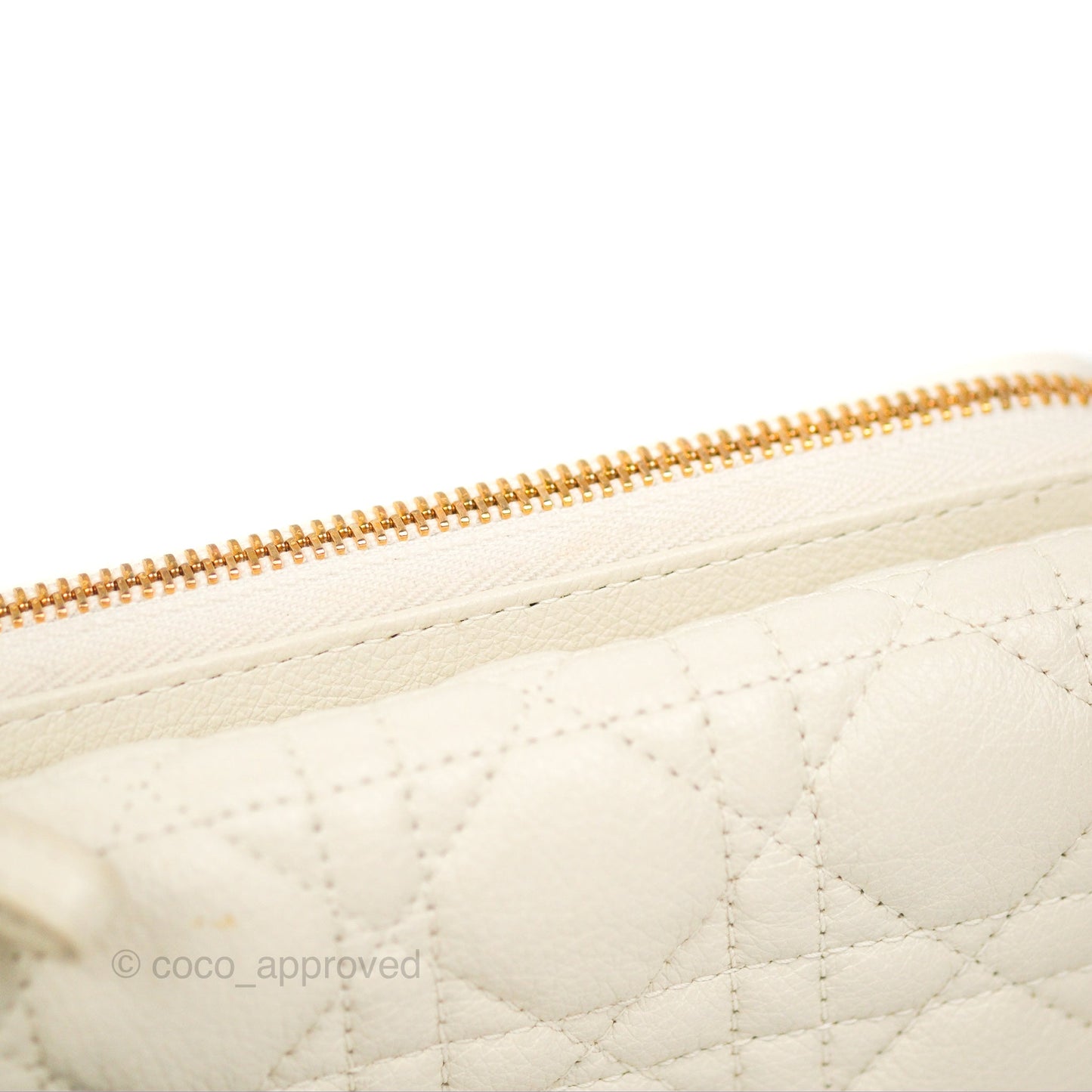 Dior Caro Pouch with Chain Latte Supple Cannage Calfskin
