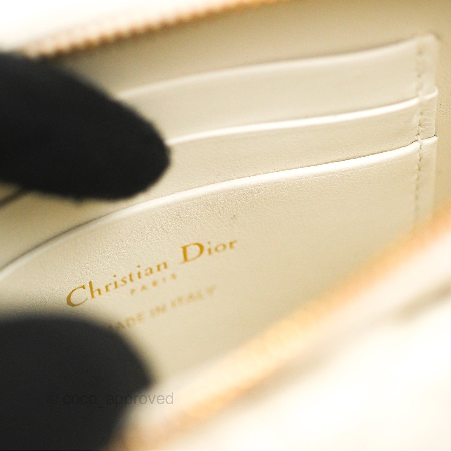 Dior Caro Pouch with Chain Latte Supple Cannage Calfskin