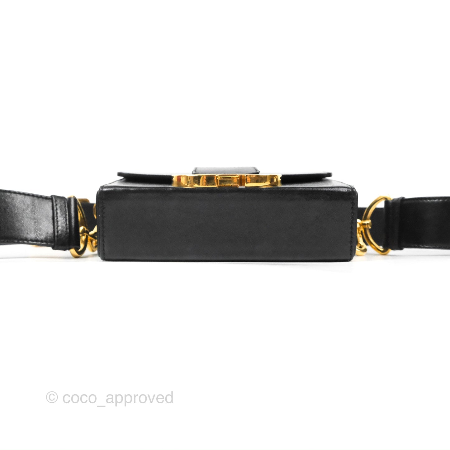 Christian Dior 30 Montaigne Box Bag Black Shiny Clinked Lambskin Gold Hardware