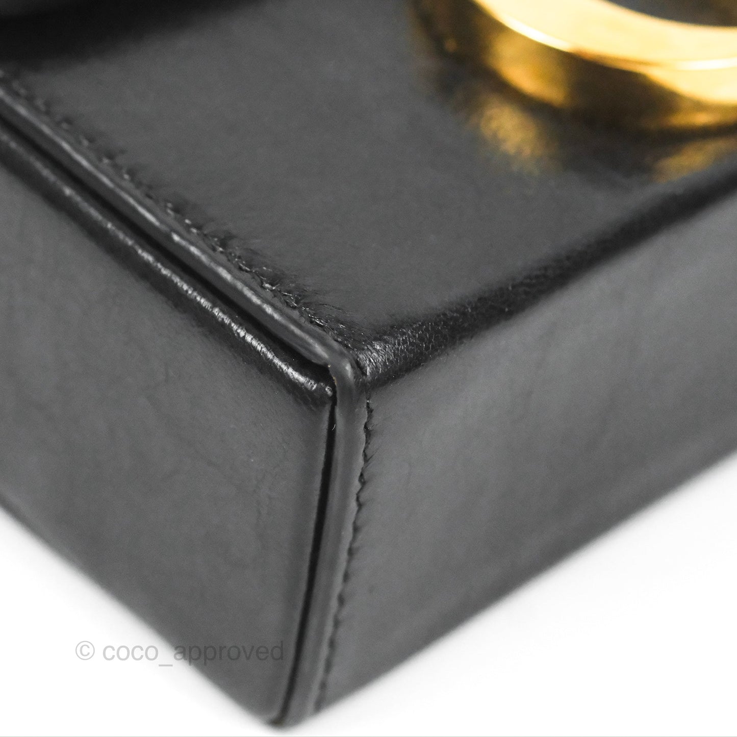 Christian Dior 30 Montaigne Box Bag Black Shiny Clinked Lambskin Gold Hardware