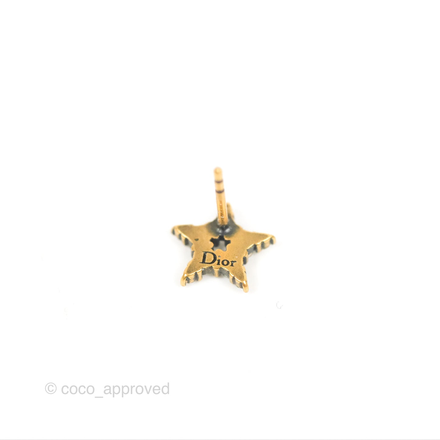 Dior Crystal Star Tribal Earrings Gold Tone