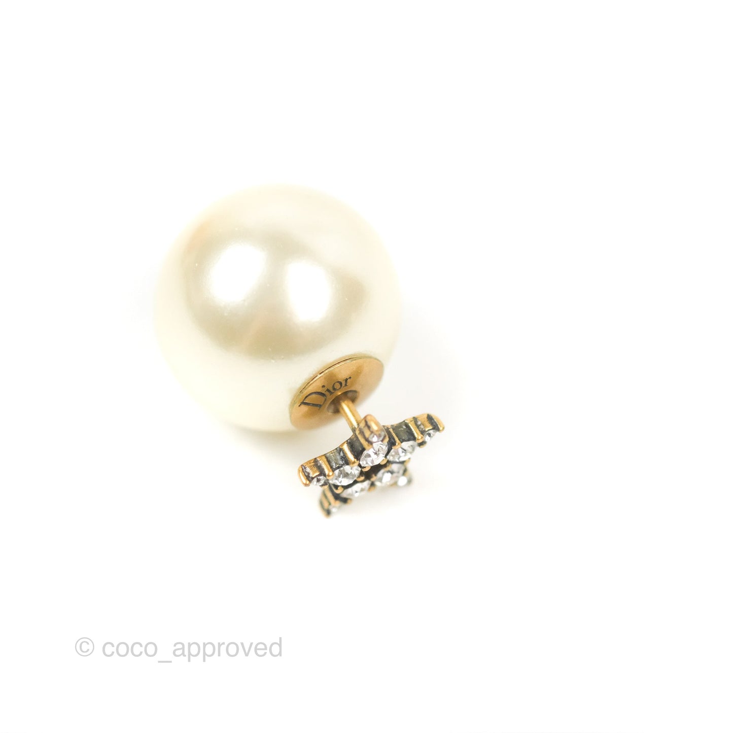 Dior Crystal Star Tribal Earrings Gold Tone