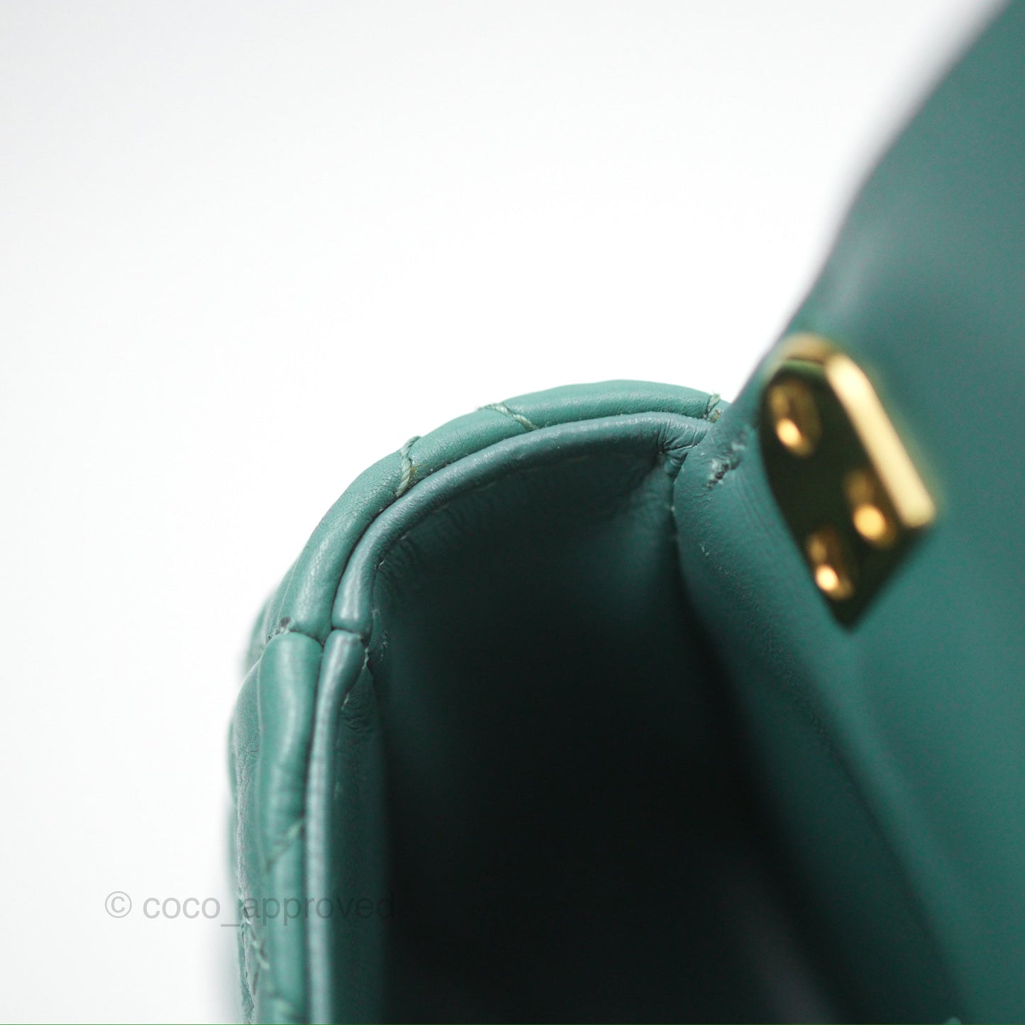 Christian Dior Micro Caro Bag in Tundra Green Supple Cannage Calfskin Gold Hardware