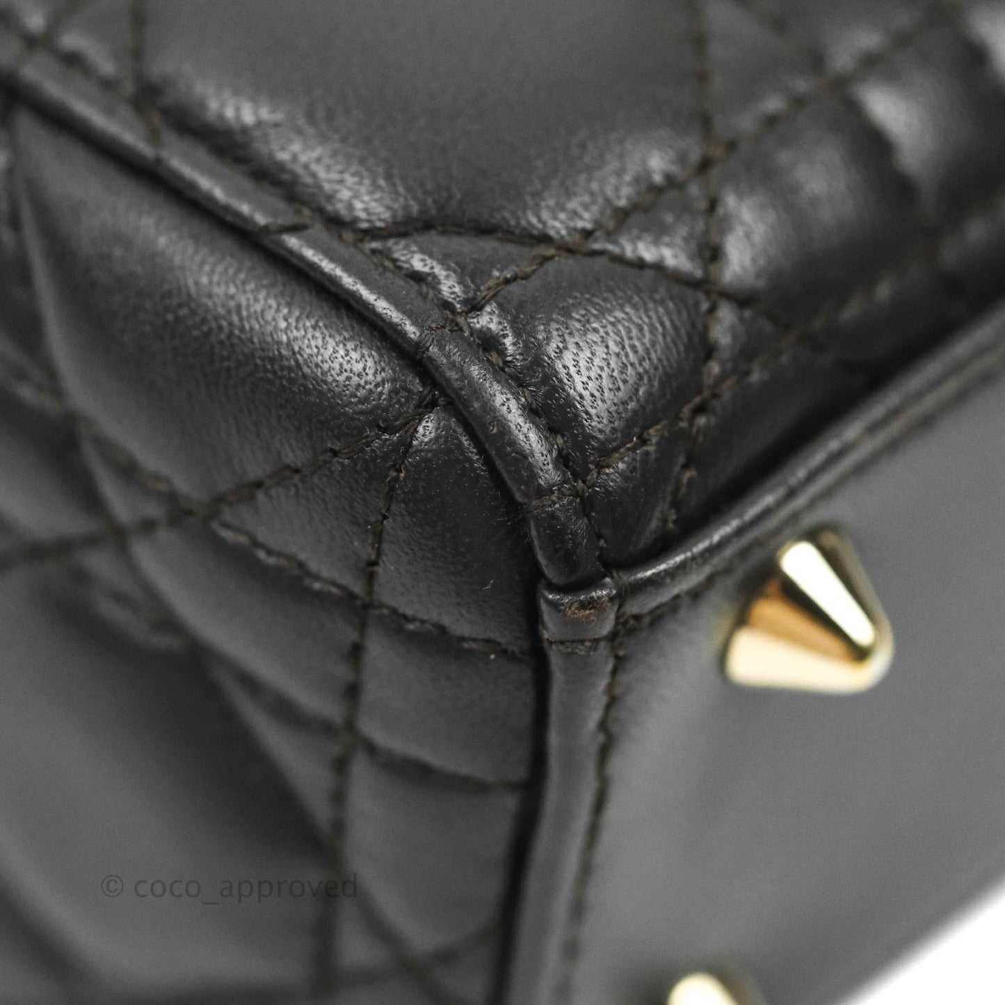 Christian Dior Lambskin My ABCDior Lady Dior Dark Grey Gold Hardware