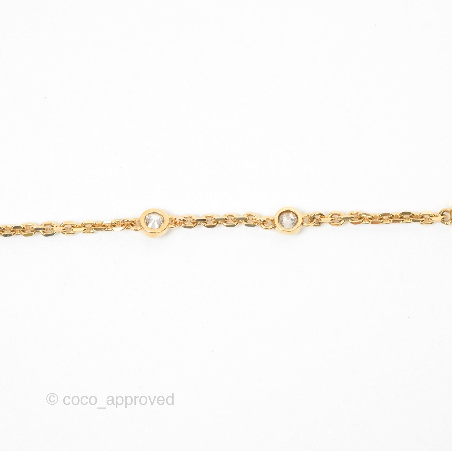 Christian Dior Petit CD Double Necklace Crystals Gold Tone