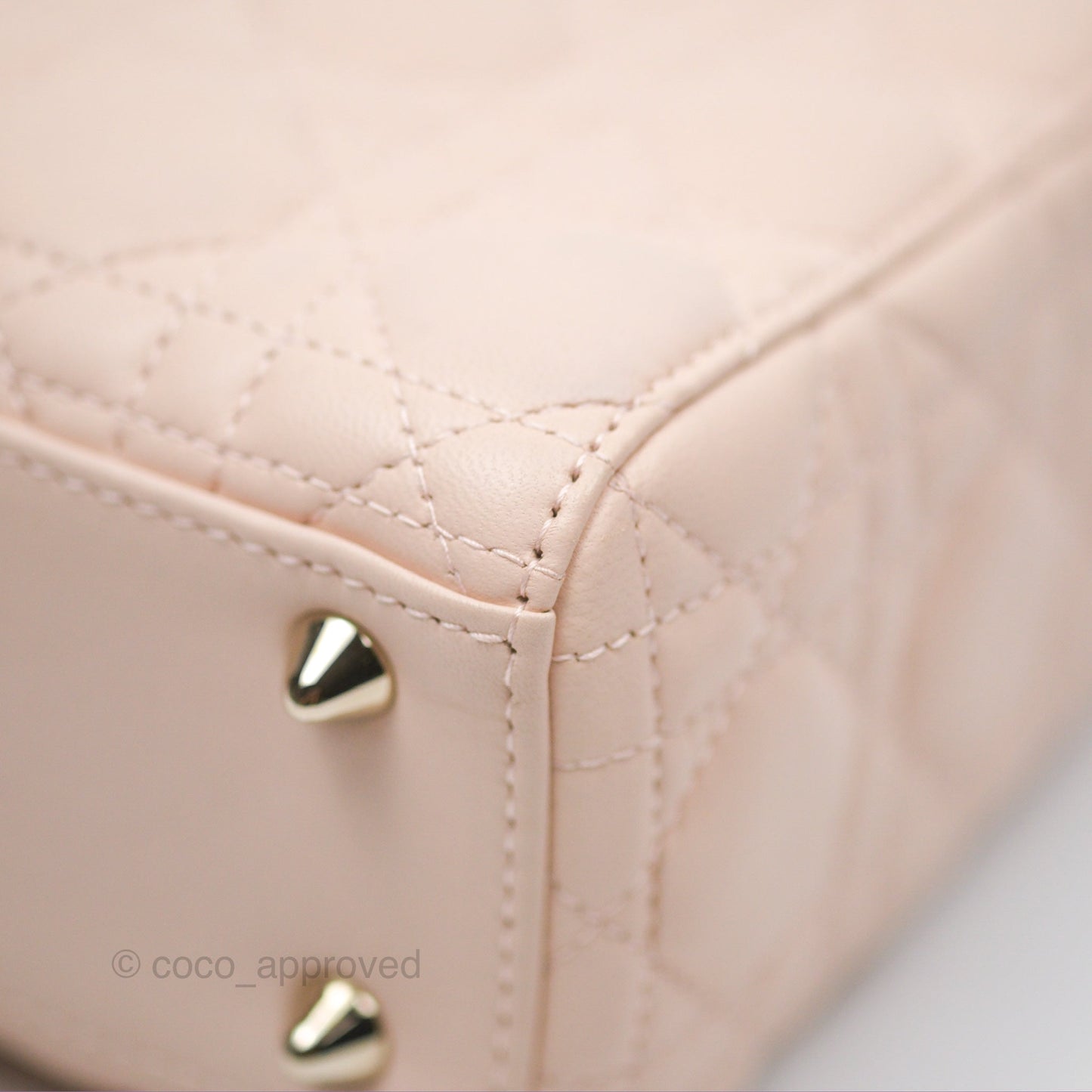 Christian Dior My ABCDior Lady Dior Pale Pink Cannage Lambskin Gold Hardware