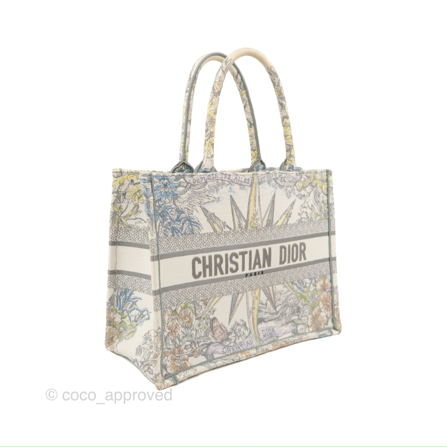 Christian Dior Medium(Old Small) Book Tote White Multicolor Rêve d'Infini Embroidery