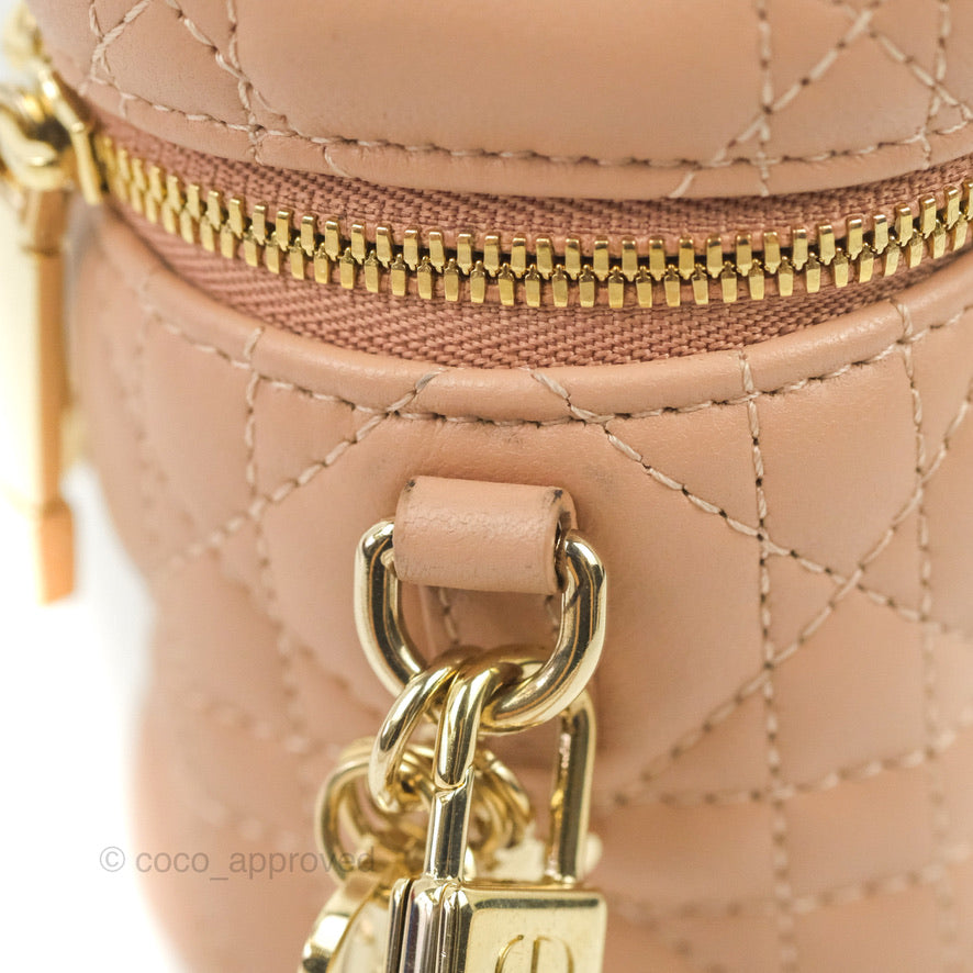 Christian Dior Micro Lady Dior Vanity Case Pink Cannage Lambskin