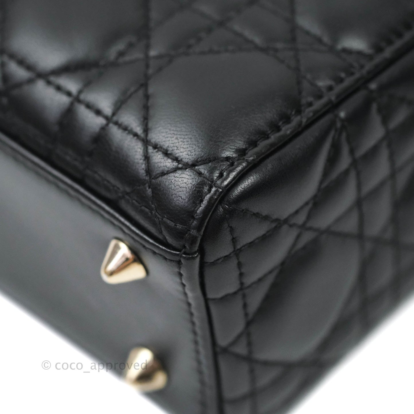 Christian Dior Lambskin My ABCDior Lady Dior Black Gold Hardware