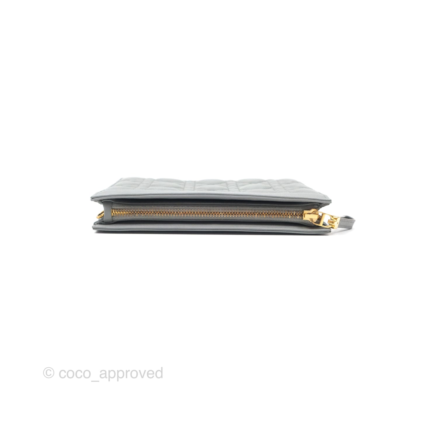 Christian Dior Dior Caro Every Dior Pouch Stone Gray Cannage Calfskin