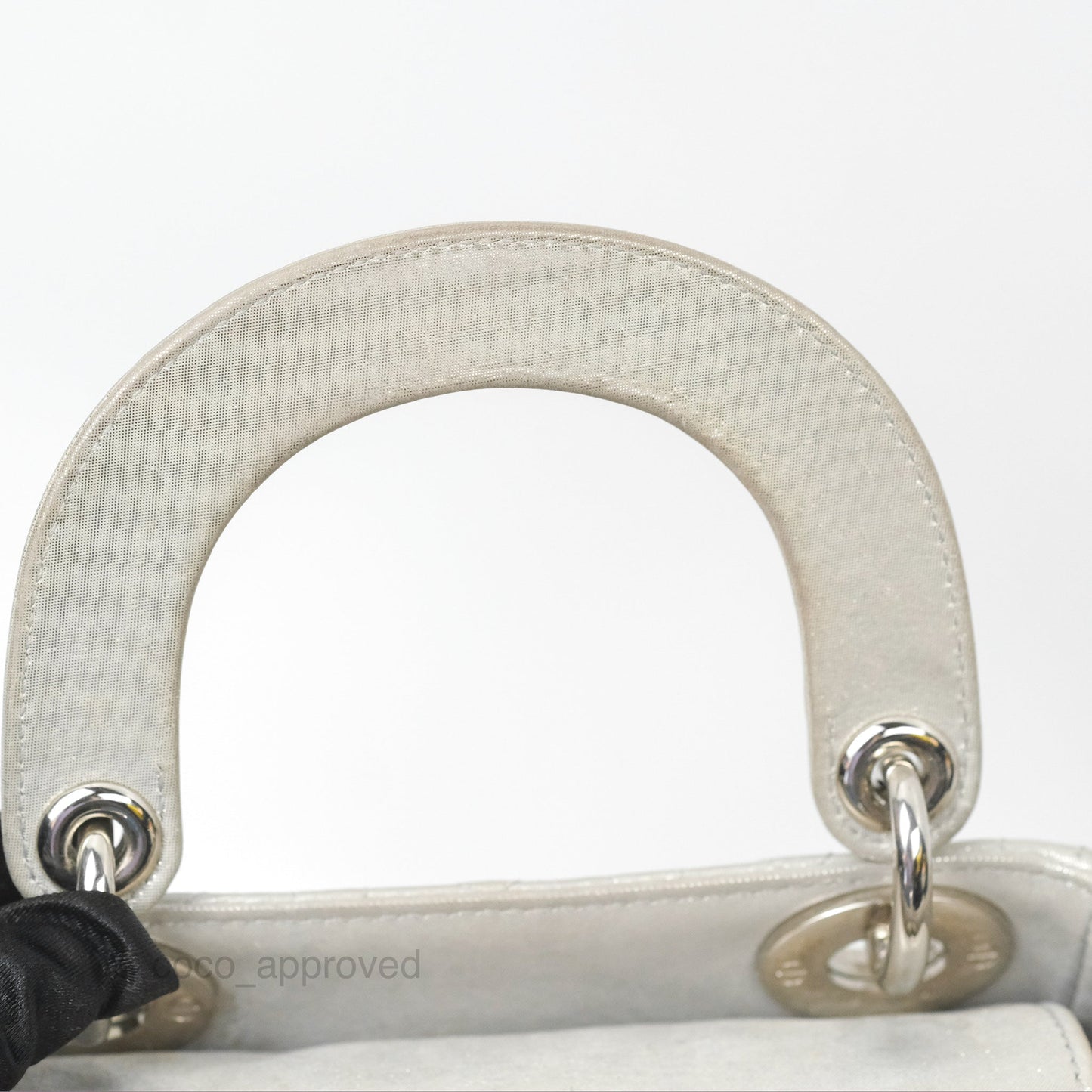 Christian Dior Mini Lady Dior Metallic Silver Nubuck Silver Hardware