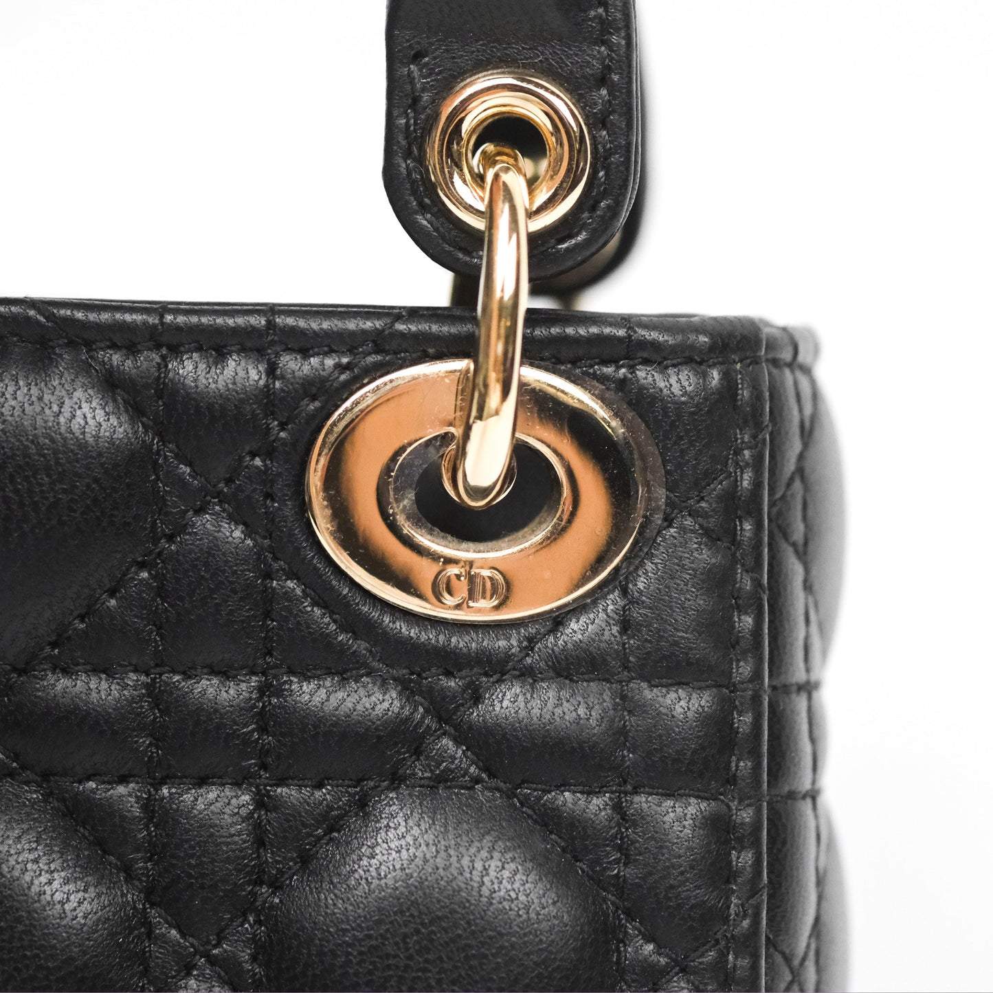 Christian Dior Micro Lady Dior Black Lambskin Gold Hardware