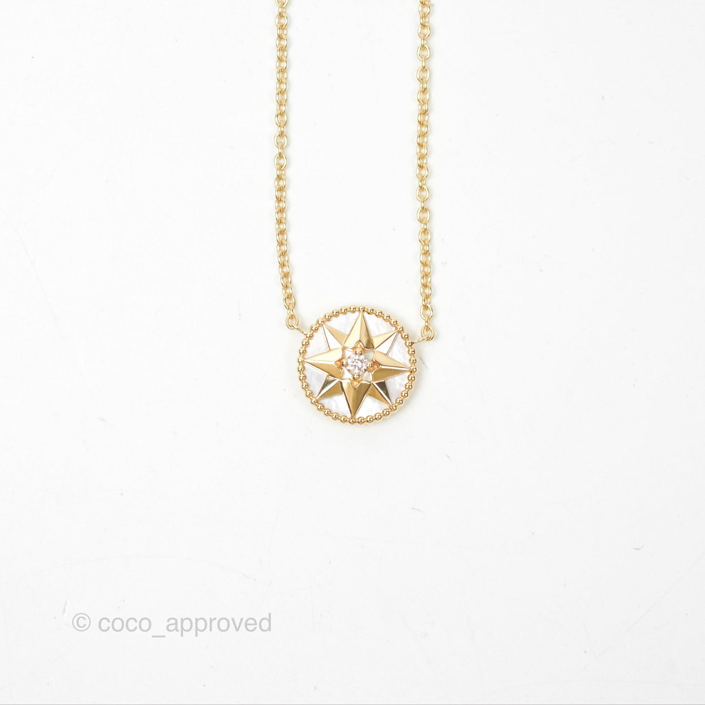 Dior Rose des Vents Necklace Yellow Gold Diamond Mother-of-Pearl