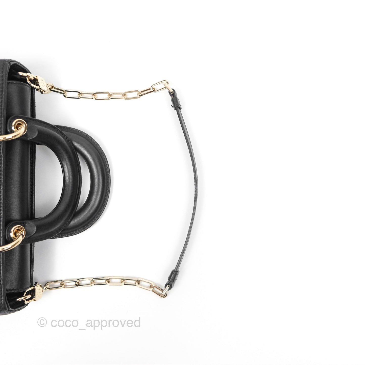 Dior Small Lady D-Joy Bag Black Lambskin Cannage Gold Hardware