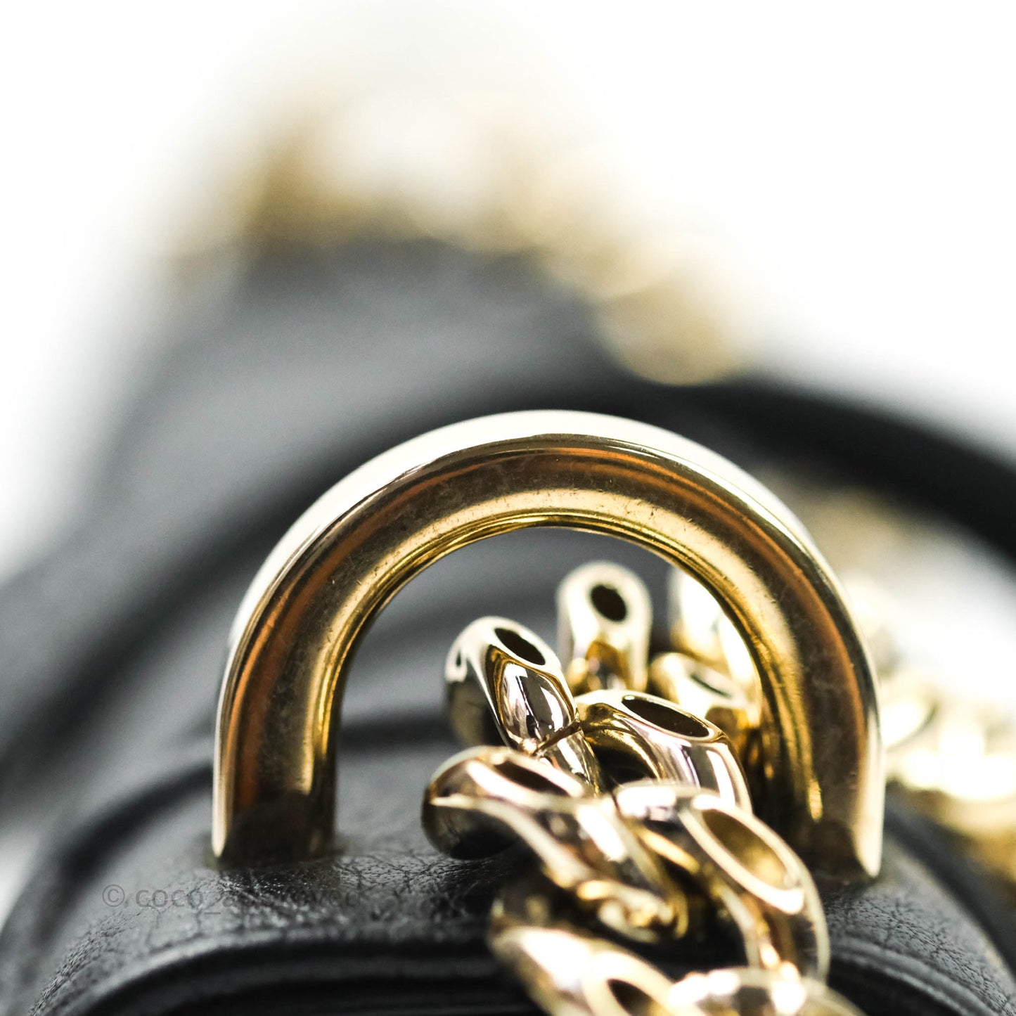 Christian Dior Small Diorama Calfskin Flap Bag Black Gold Hardware