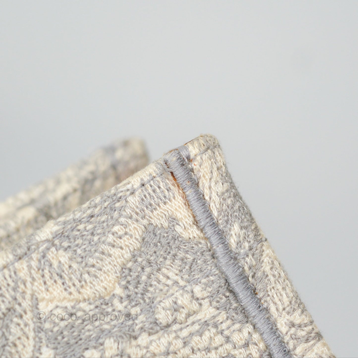 Christian Dior Medium (Old Small) Book Tote Embroidered Toile De Jouy Light Grey Canvas