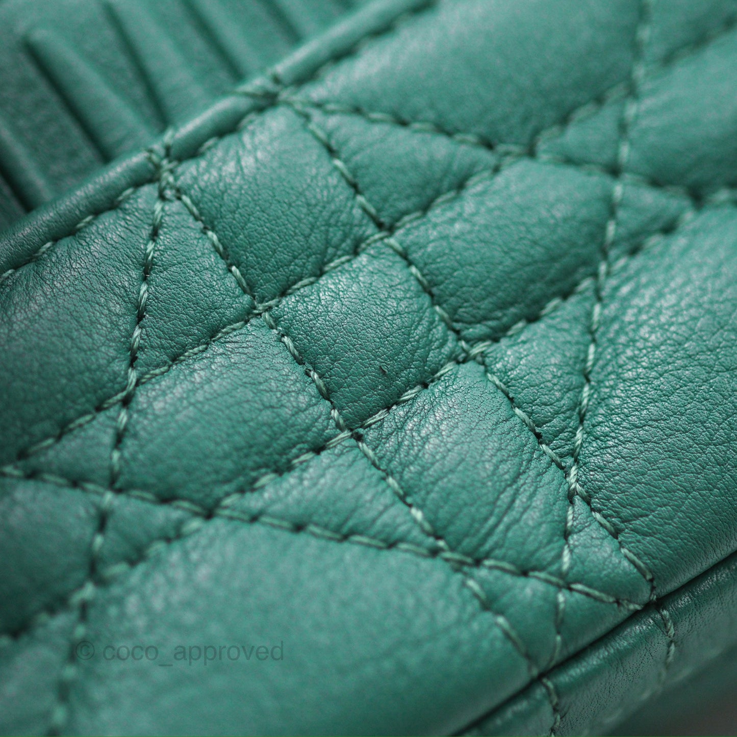 Christian Dior Micro Caro Bag in Tundra Green Supple Cannage Calfskin Gold Hardware