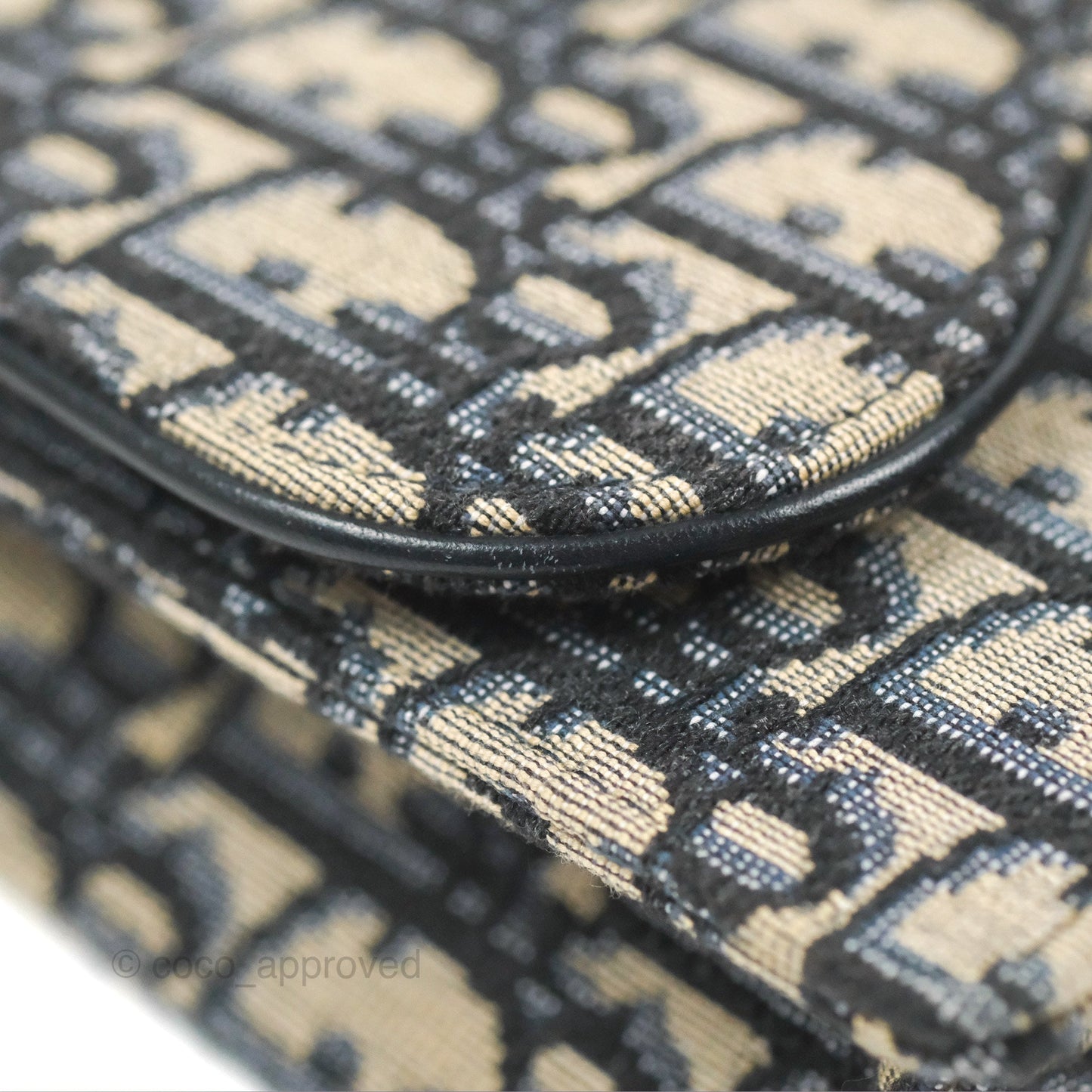 Christian Dior Saddle Chain Pouch Navy Oblique Jacquard
