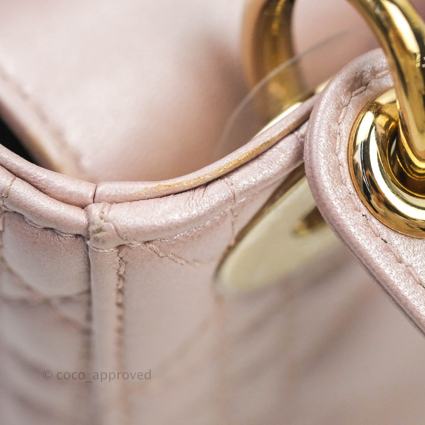 Christian Dior Calfskin Cannage Mini Lady Dior Light Pink