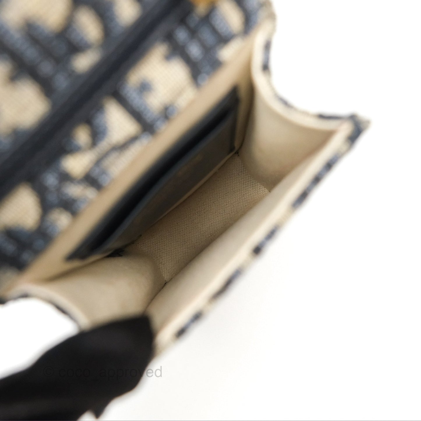 Dior Vertical Saddle Phone Holder Navy Oblique Canvas