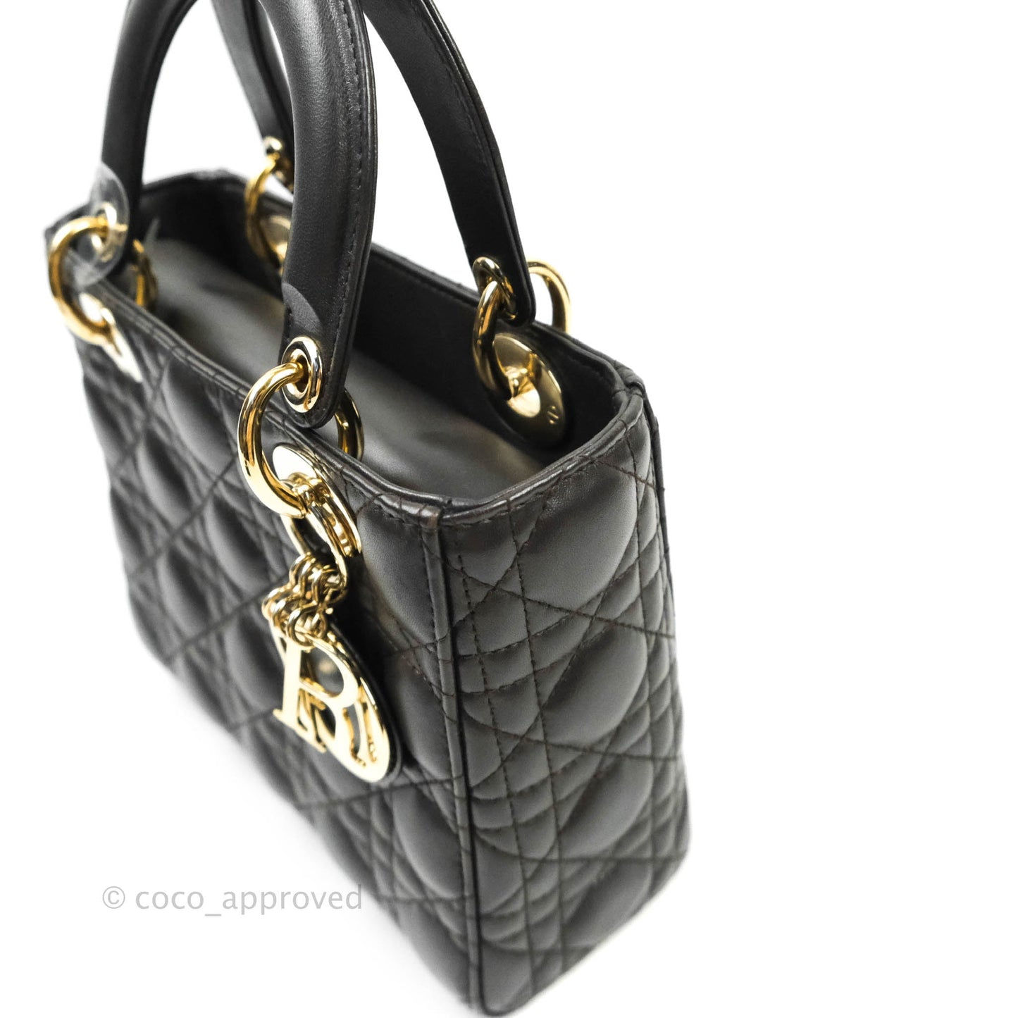 Christian Dior Lambskin My ABCDior Lady Dior Dark Grey Gold Hardware